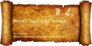 Murányi Líviusz névjegykártya